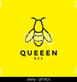 minimalist queen bee logo design Stock Vector