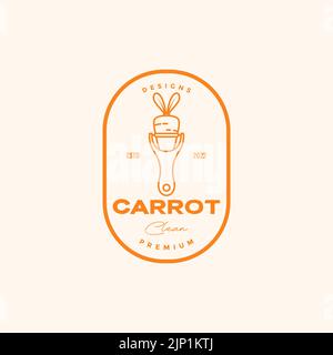 carrot peeler food logo design Stock Vector