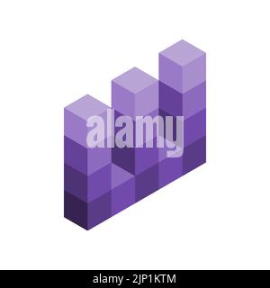 Letter W made of cubes. Lavender 3D W logo. Web technology concept. Network data connections idea. Isometric W box. Alphabet U and U template. Vector Stock Vector