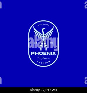 flap wings phoenix modern vintage badge logo Stock Vector