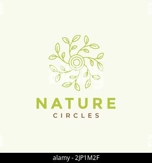 ornament leaf circle modern logo design Stock Vector