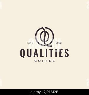letter Q with coffee bean logo design Stock Vector