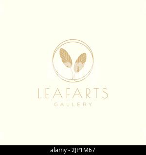 leaf art autumn logo design Stock Vector