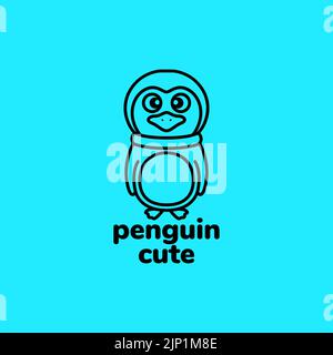 cute little penguin logo design Stock Vector