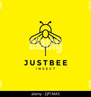 geometric honey bee logo design Stock Vector