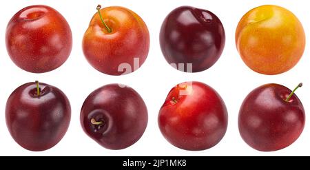 Plums isolated on white background with clipping path Stock Photo