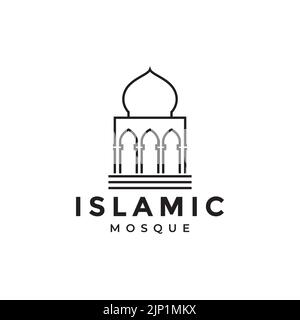 minimalist mosque dome icon logo design Stock Vector