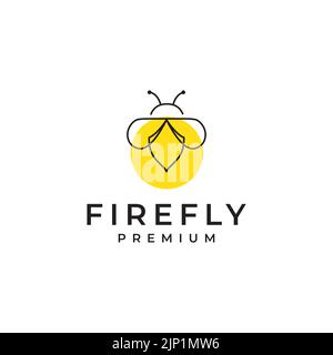 minimalist firefly logo design vector Stock Vector