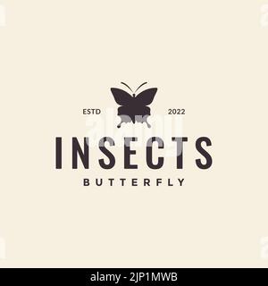 simple hipster butterfly logo design Stock Vector
