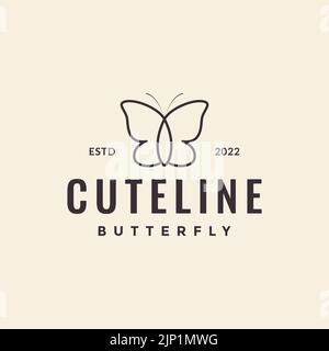 simple hipster butterfly logo design Stock Vector