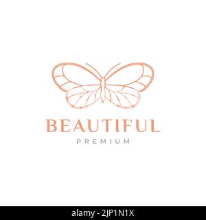 art beautiful aesthetic butterfly logo Stock Vector