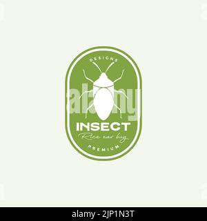 insect beetle badge vintage logo Stock Vector