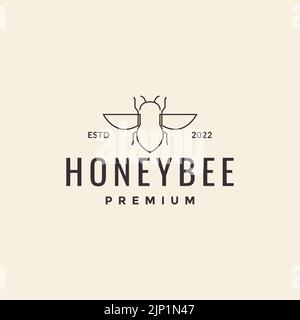 hipster Bumblebee logo design vector Stock Vector