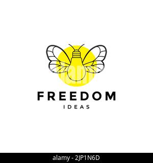 insect with lamp ideas logo design Stock Vector