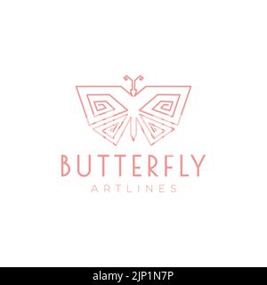 art swirl butterfly logo design Stock Vector