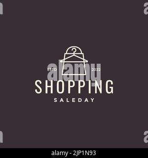 hanger with shopping bag logo design Stock Vector