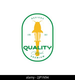 catfish colored food badge logo Stock Vector