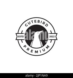 modern badge with penguin logo design Stock Vector