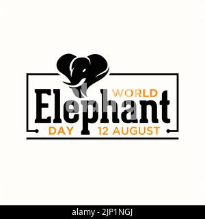 World Elephant Day August 12 template background. Vector illustration ...