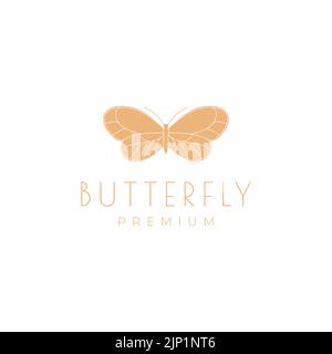 pastel butterfly insect logo design Stock Vector