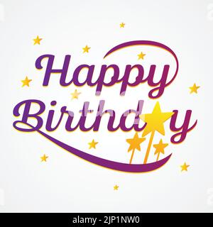 Happy Birthday lettering text banner colorful and elegance. Vector illustration EPS.8 EPS.10 Stock Vector