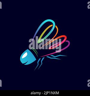 abstract shuttlecock badminton logo design Stock Vector