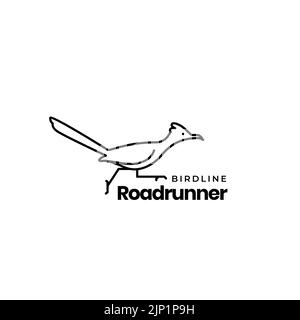 bird lines roadrunner logo design Stock Vector