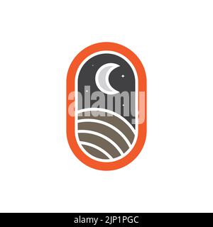 badge modern desert crescent logo Stock Vector