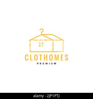 home with hanger logo design Stock Vector