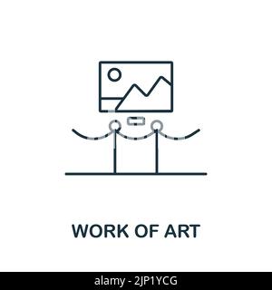 Work Of Art line icon. Monochrome simple Work Of Art outline icon for templates, web design and infographics Stock Vector