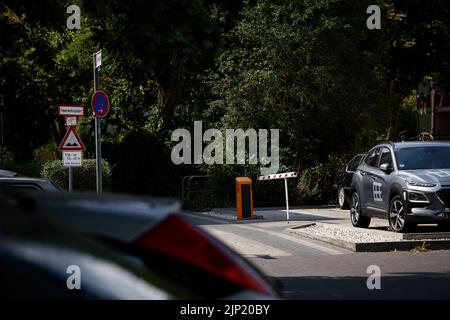 Berlin, Germany. 15th Aug, 2022. The doors of several cars have been taped over after swastikas were scratched into the doors and hoods of the cars. (to dpa 'More swastikas discovered on car hoods in Berlin') Credit: Carsten Koall/dpa/Alamy Live News Stock Photo