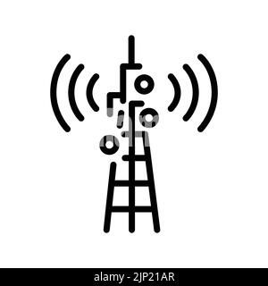 Broadcast line icon. Transmission tower Stock Vector