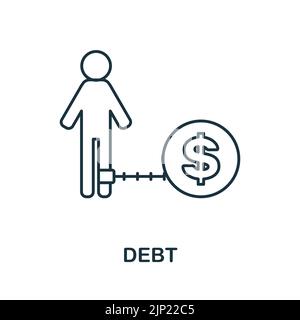 Debt line icon. Monochrome simple Debt outline icon for templates, web design and infographics Stock Vector