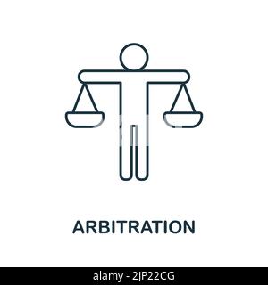 Arbitration line icon. Monochrome simple Arbitration outline icon for templates, web design and infographics Stock Vector