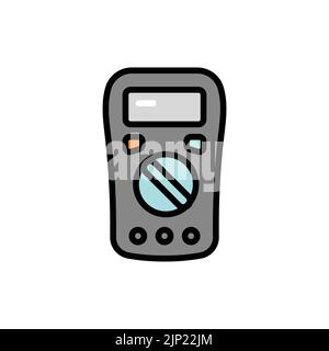 Multimeter olor line icon. Pictogram for web page Stock Vector