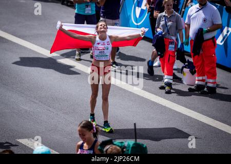 Alesandra Lisowska of Poland wins SALOMON RUN of 22 marathon at the European Championships Munich, Germany, August 15, 2022. (CTK Photo/Jaroslav Svobo Stock Photo