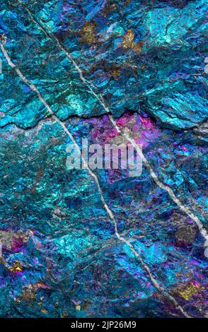 mineral, iridescent, chalcopyrite, minerals, iridescents Stock Photo