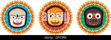 Ratha Yatra Hindu festival of India illustration Stock Vector