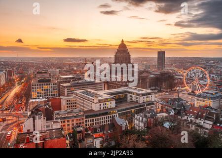 Brussels, Belgium cityscape at Palais de Justice during dusk. Stock Photo