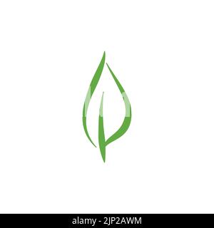 Green leaf ecology nature element vector icon, Leaf Icon, green leaf ecology nature element vector Stock Vector