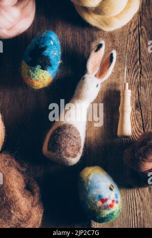 easter, easter decoration, felting, felting needle, easters, easter decorations Stock Photo
