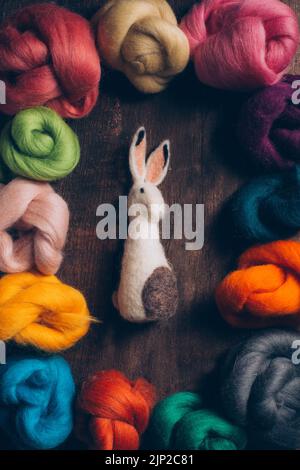 easter, easter bunny, wool, felting, easters, easter bunnies, wools Stock Photo