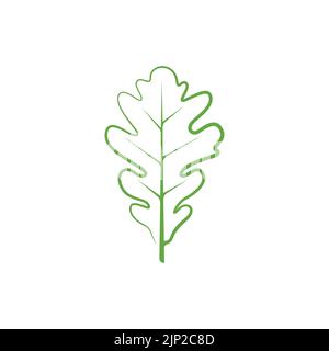 Oak leaf linear logo design template. Oak leaf pictogram. Vector illustration Stock Vector
