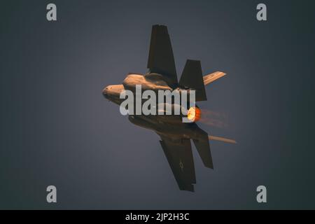 A fighter jet in flight at Holloman AFB Air Show, Alamogordo NM, USA Stock Photo