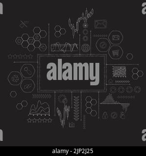 Digital graph chalkboard background Stock Vector