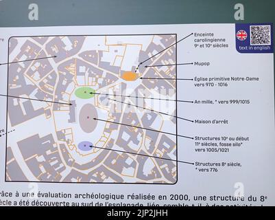 La Ville de Montluçon, plan du X et XI e siècles, L' Allier, France Stock Photo