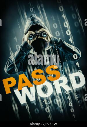 spy, hacker, password, cybercrime, spies, spying, hackers, passwords Stock Photo