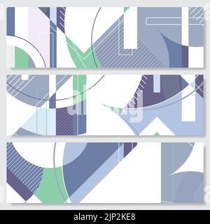 Abstract grey geometric banners set Stock Vector