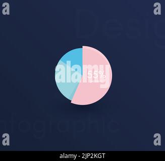 Modern infographic vector elements for business brochures. Use in website, corporate brochure, advertising and marketing. Pie charts, line graphs Stock Vector