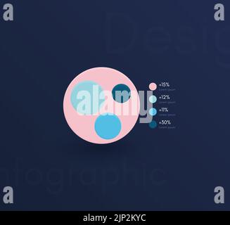 Modern infographic vector elements for business brochures. Use in website, corporate brochure, advertising and marketing. Pie charts, line graphs Stock Vector